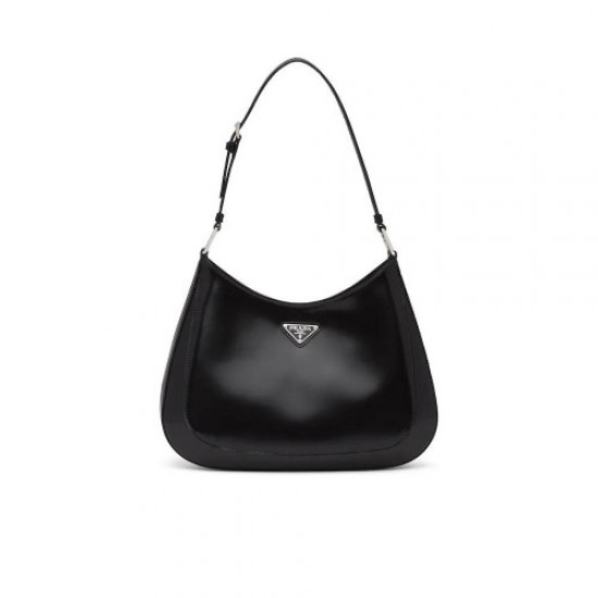 PRADA CLEO BRUSHED LEATHER SHOULDER BAG WITH FLAP