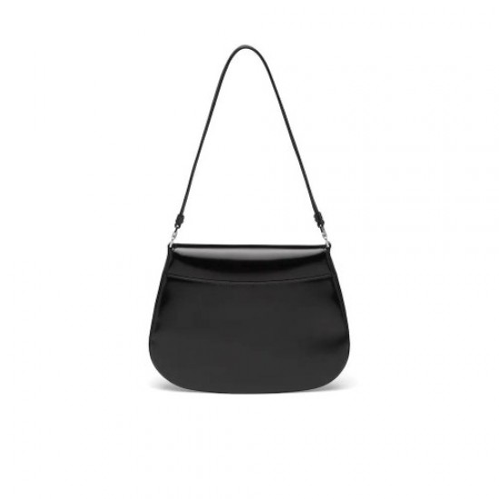 PRADA CLEO BRUSHED LEATHER SHOULDER BAG WITH FLAP