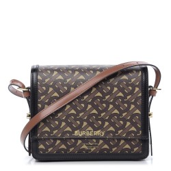 BURBERRY E-Canvas Monogram Small Grace Bags Bridle Brown