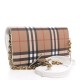 BURBERRY Vintage Check Henley Wallet On Chain Chalk White