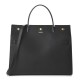 BURBERRY Grainy Calfskin Medium Title Bag Black