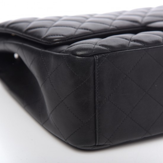 CHANEL Lambskin Quilted Maxi Single Flap Black