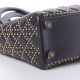 DIOR Calfskin Cannage Studded Medium Supple Lady Dior Black