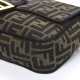 FENDI Fabric Jacquard FF 1974 Medium Baguette Tobacco Marrone Black