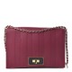 FENDI Grained Calfskin Pequin Embossed Medium Claudia Shoulder Bag Burgundy