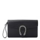 GUCCI Grained Calfskin Dionysus Clutch Wristlet Black