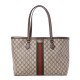 GUCCI GG Supreme Monogram Medium Ophidia Shopping Tote Brown