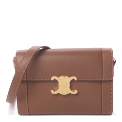 CELINE Natural Calfskin Triomphe Strap Bag Tan