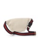 GUCCI Grained Calfskin Small Print Belt Bag White