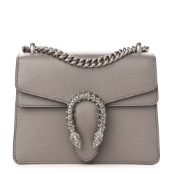 GUCCI Calfskin Mini Dionysus Shoulder Bag Dusty Grey