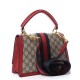 GUCCI GG Supreme Monogram Small Queen Margaret Top Handle Bag Red