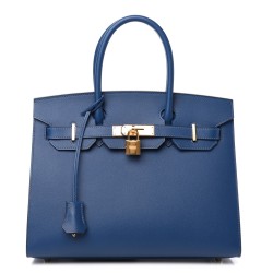 HERMES Madame Calfskin Birkin Sellier Deep Blue