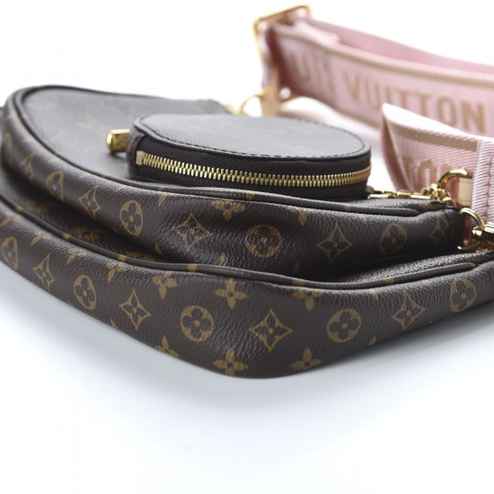 LOUIS VUITTON Monogram Multi Pochette Accessories Rose Clair