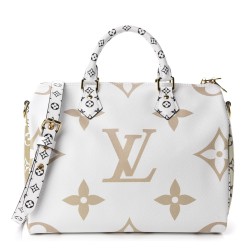 LOUIS VUITTON Monogram Giant Speedy Bandouliere 30 Kaki Creme