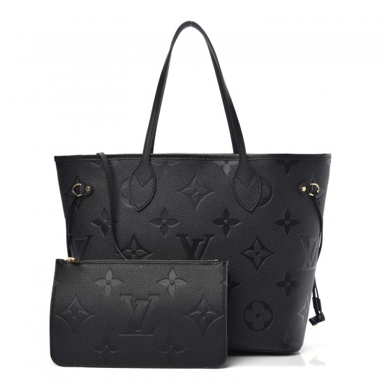 LOUIS VUITTON Empreinte Monogram Giant Neverfull MM Black