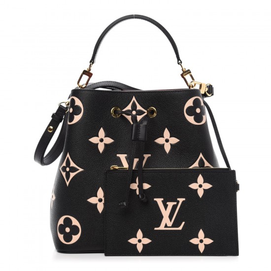 LOUIS VUITTON Empreinte Monogram Giant Neonoe MM Black Beige