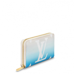 Louis Vuitton Iconic Monogram Canvas Zip Wallet Gradient Blue