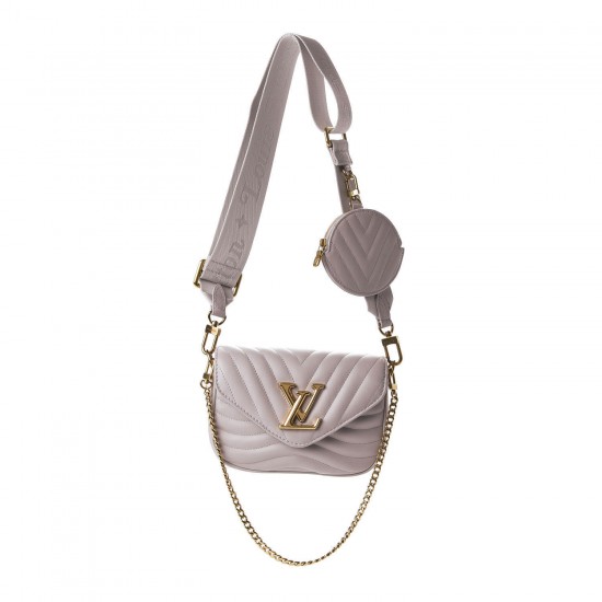 LOUIS VUITTON Calfskin New Wave Multi Pochette Brume