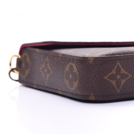 LOUIS VUITTON Monogram Pochette Felicie Chain Wallet Fuchsia