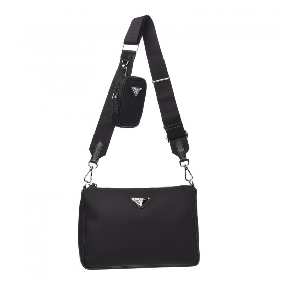 PRADA Tessuto Nylon Cross Body Bag Black