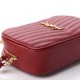 YSL Grain De Poudre Matelasse Monogram Mini Lou Camera Bag Eros Red