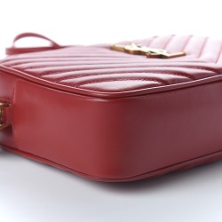 YSL Calfskin Matelasse Monogram Lou Camera Bag Rouge Eros