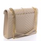 YSL Grain De Poudre Matelasse Chevron Large Monogram Satchel Nude Powder